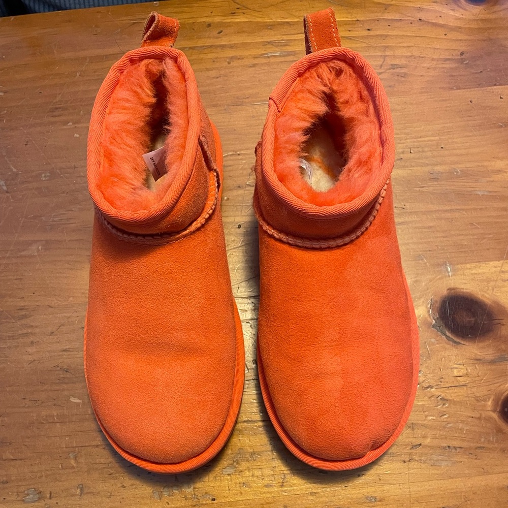 Bright orange ultra mini Ugg